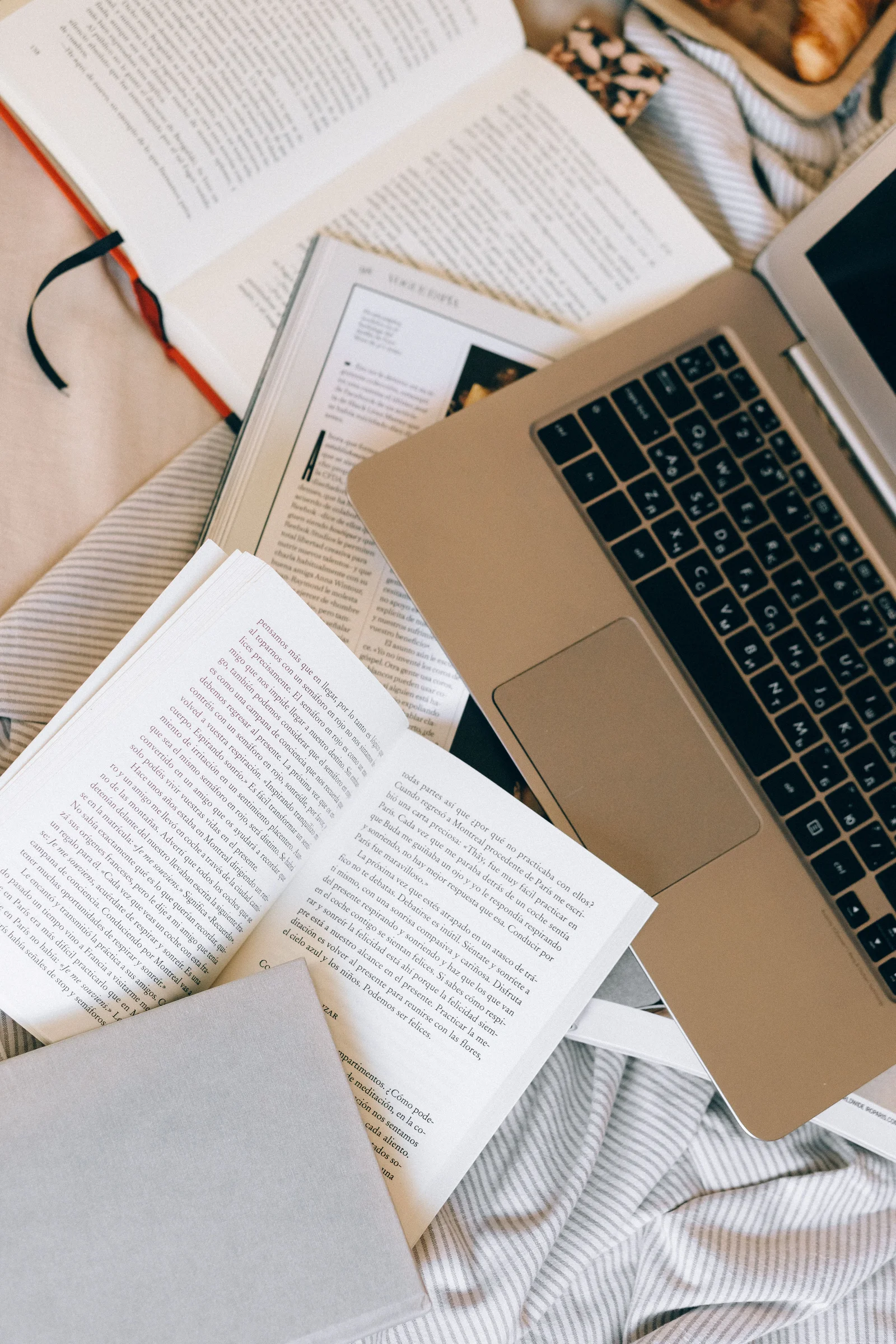Books, publications and a laptop