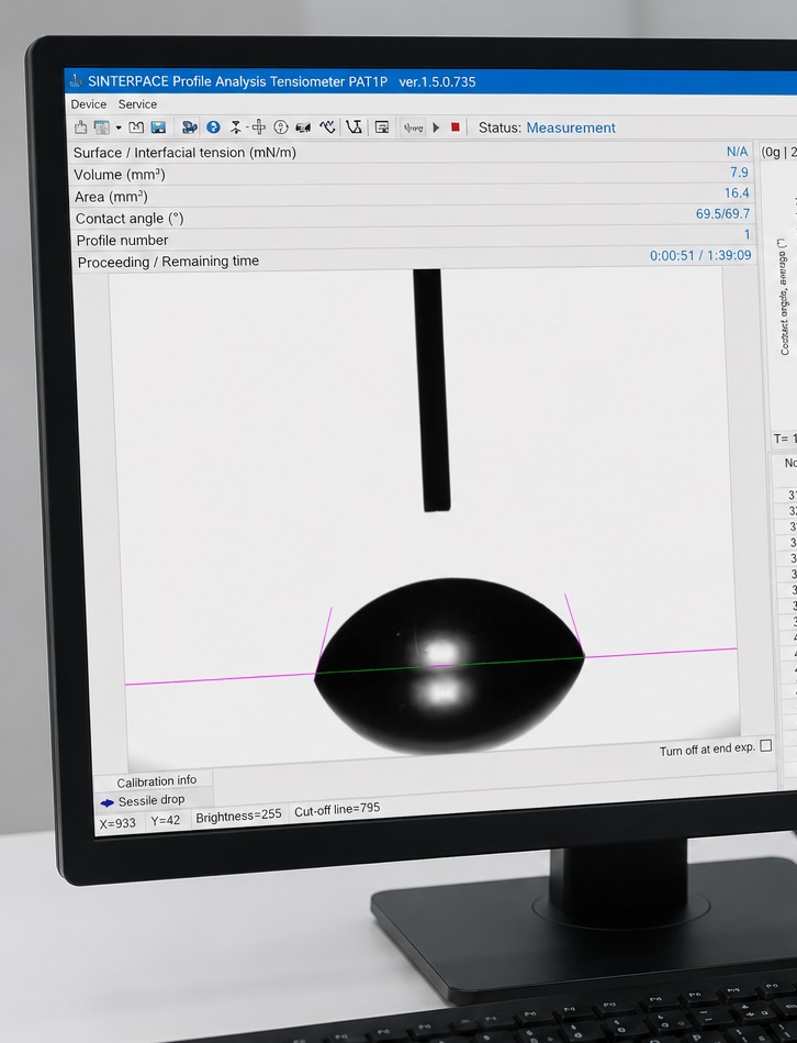 Measurement principle of the CA-1M Contact Angle Module